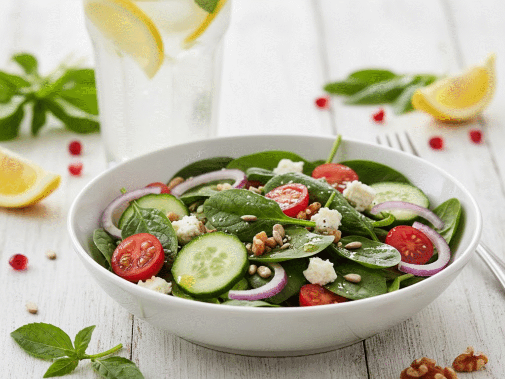 The Ultimate Glowing Skin Spinach Salad (Zesty & Nutrient-Packed!) spinach salad canva canva