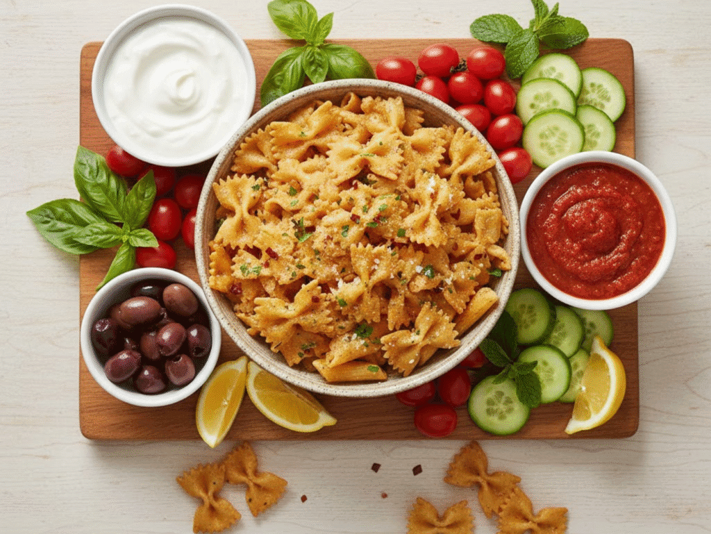 Viral Garlic-Parmesan Pasta Chips: The Ultimate Healthy, Crunchy Snack Craving pasta chip canva