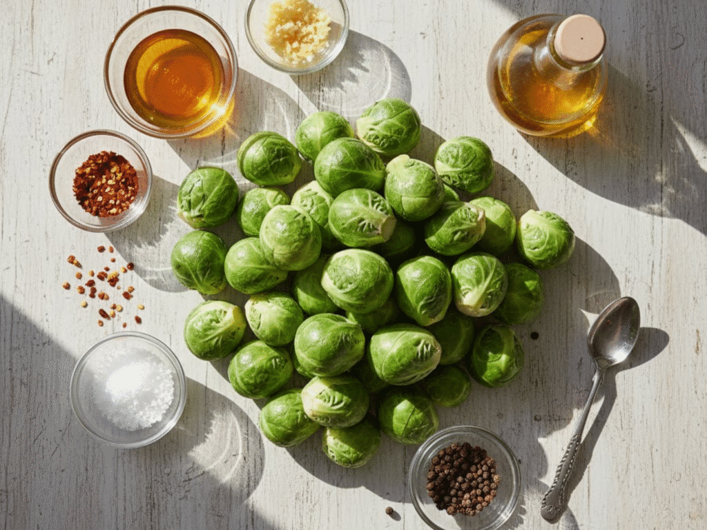 LongHorn Brussels Sprouts Recipe — Sweet, Spicy & Perfectly Roasted brussels sprouts canva (1)