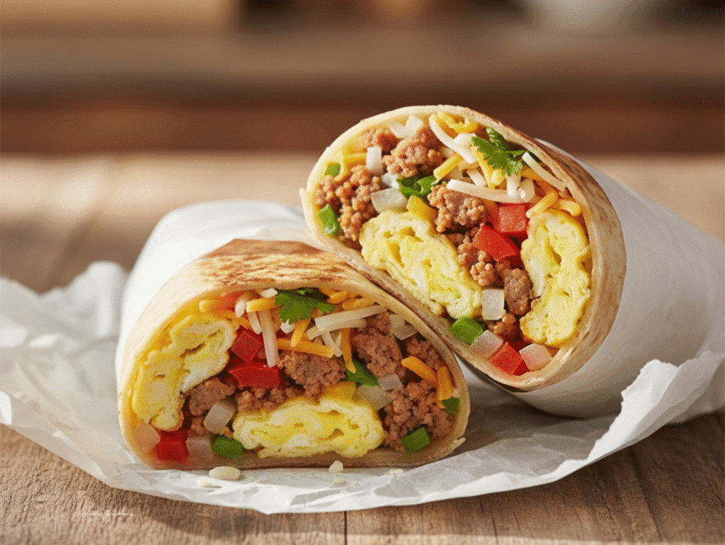 Easy Breakfast Burrito Recipe You’ll Want Every Morning canva now (4)