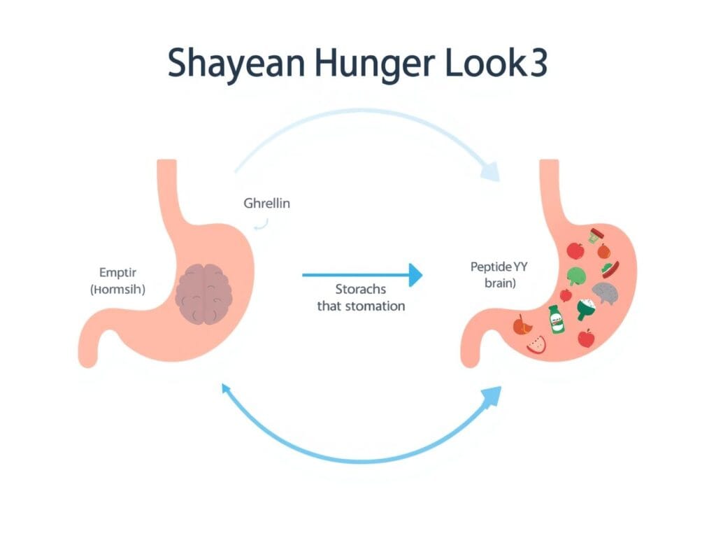 Stop the 9 PM Pantry Raid: High-Protein Dinners That Actually Keep You Full a clean, modern infographic illustration showing the biological hunger loop. on the left an empty stomach releasing