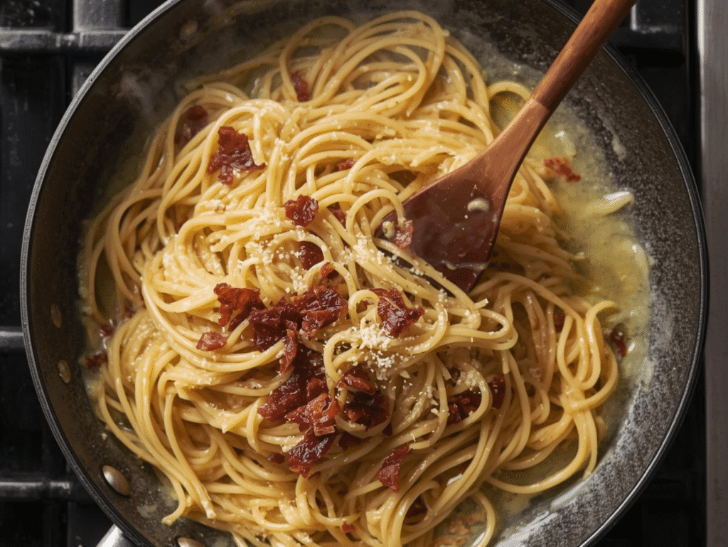 Why You Don’t Need Cream for a Perfect, Glossy Carbonara Recipe carbonara (1)