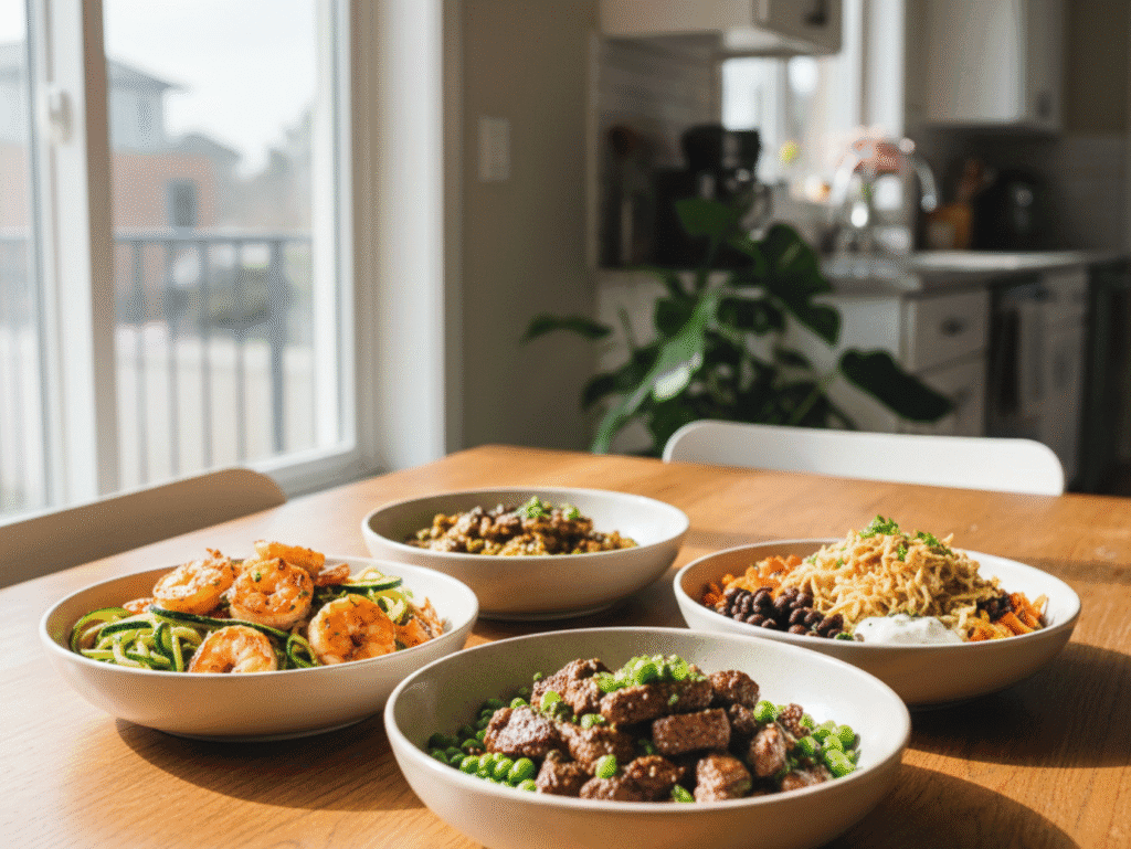 10 High-Protein Dinners (20 Mins) That Actually Fill You Up high protein canva