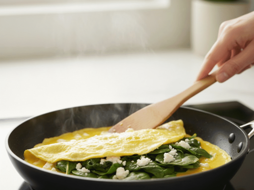 High-Protein Spinach & Feta Omelet: The 10-Minute Weight Loss Breakfast omelete canva (3)