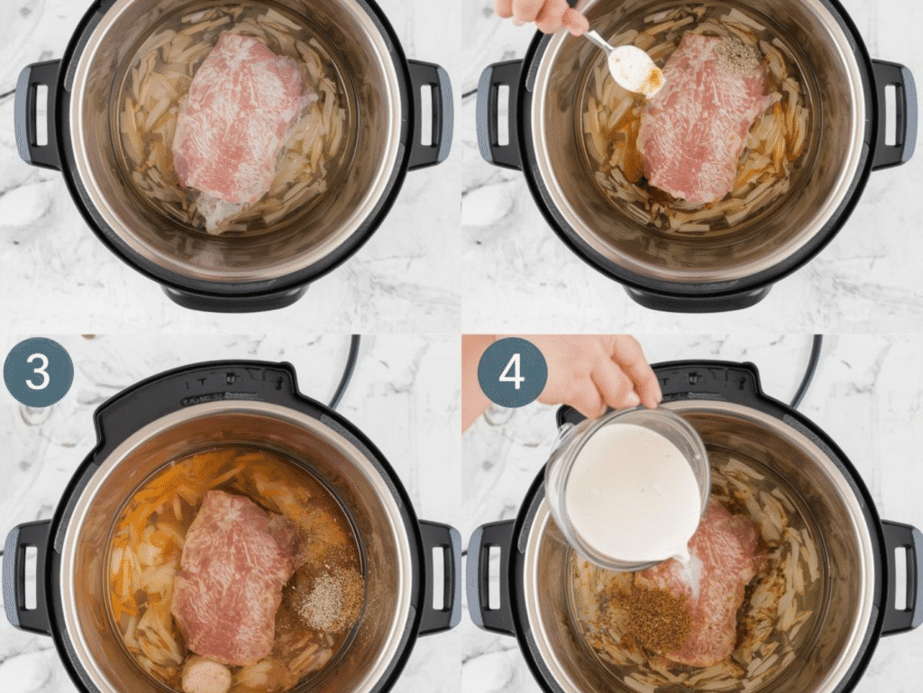 Frozen Pork Loin in the Instant Pot – Dinner Ready with No Thawing pork meat canva (1)