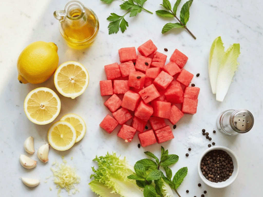 Watermelon-Crunch Garlic Lemon Salad (Viral 2026 Summer Recipe) garlic salad canva (1)