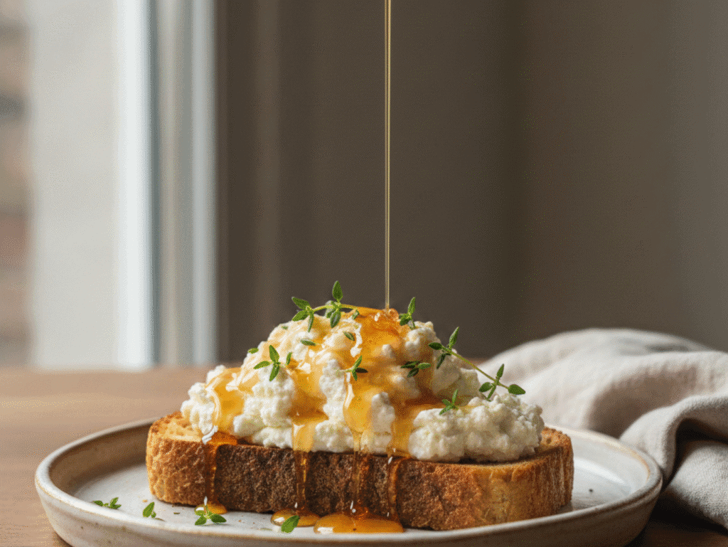 The 5-Minute Sanctuary Toast: Whipped Ricotta, Honey & Thyme for a Mindful Break now canva (3)