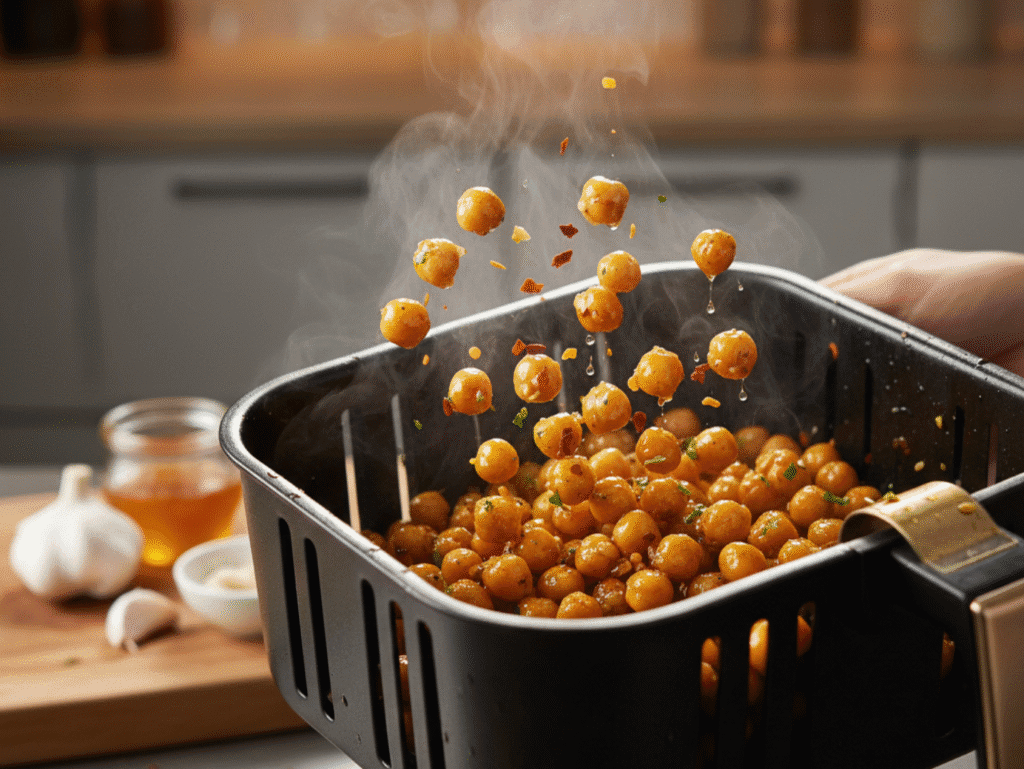 The 10-Minute “Crunchy Glow” Honey Garlic Chickpea Snack chicken pea canva (1)