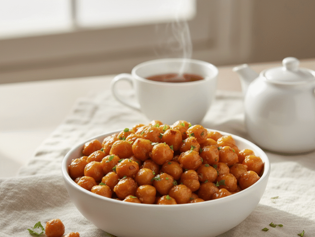 The 10-Minute “Crunchy Glow” Honey Garlic Chickpea Snack chicken pea canva (4)