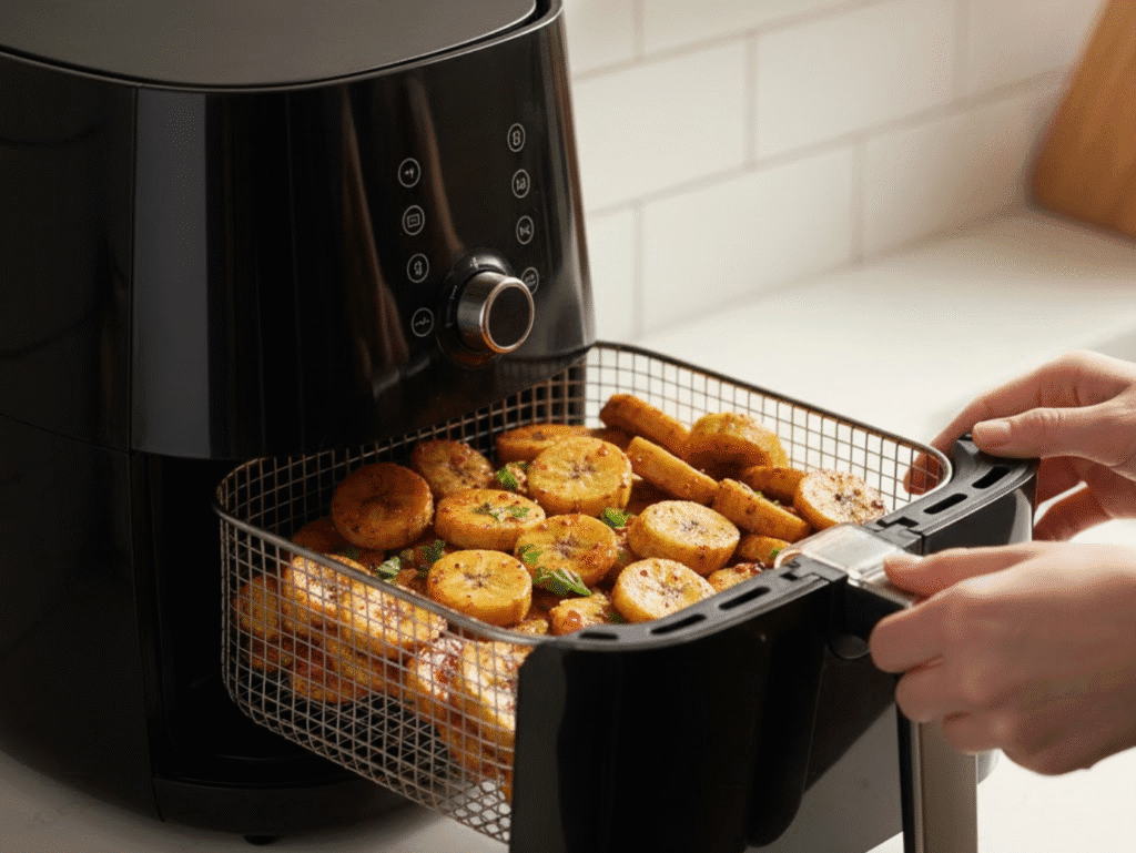 Better Than Fries: These 'Swicy' Air-Fryer Plantain Bites Are the Ultimate 10-Minute Super Bowl Snack. plantain canva (1)