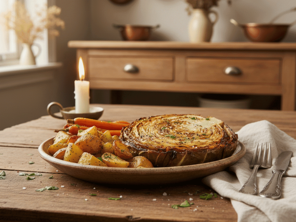 The "Cabbage Crush" Steak: Why This 2026 Trend is the Heart of the Soulful Kitchen roasted cabbage canva (3)