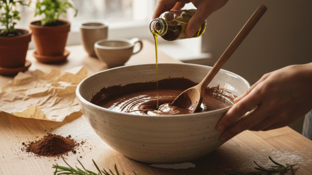 Salted Olive Oil & Rosemary Chocolate Cake (Gluten-Free & Grounded) the hero today with canva (1)