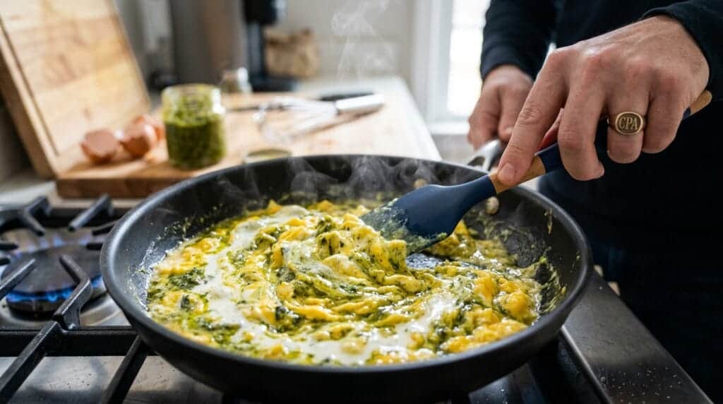 making scrambled pesto 202604210614